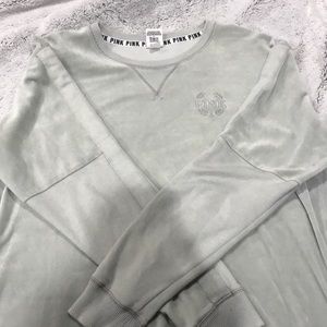 Vs pink velour crew L